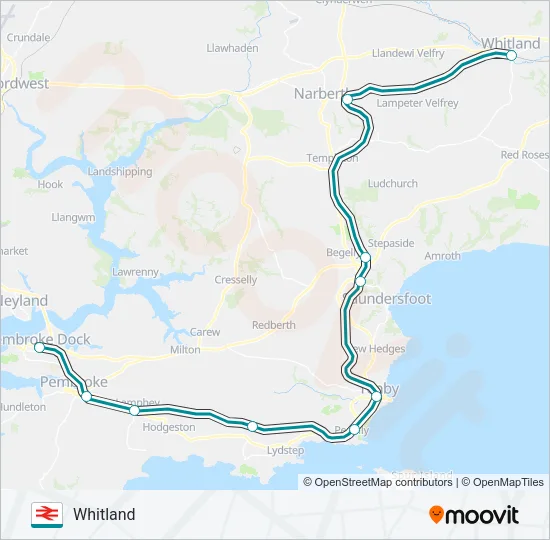 TRANSPORT FOR WALES Train Line Map