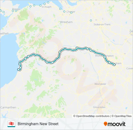 TRANSPORT FOR WALES Train Line Map