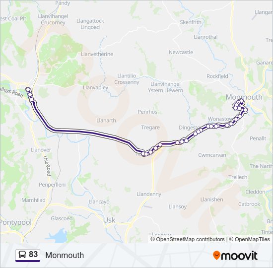 83 bus Line Map