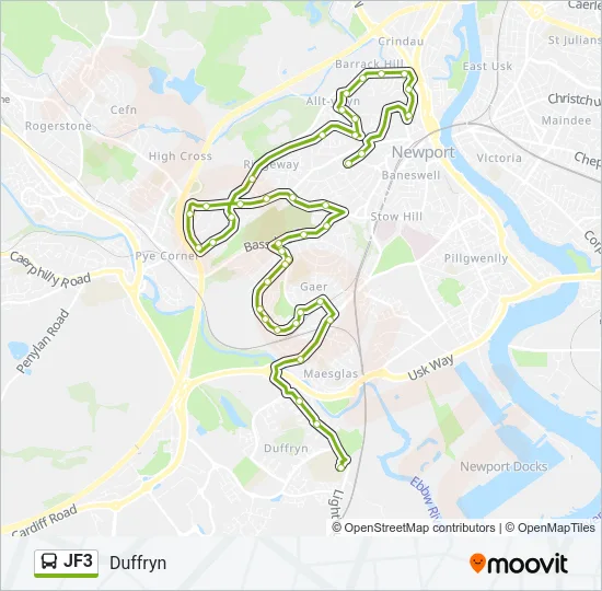 JF3 Bus Line Map