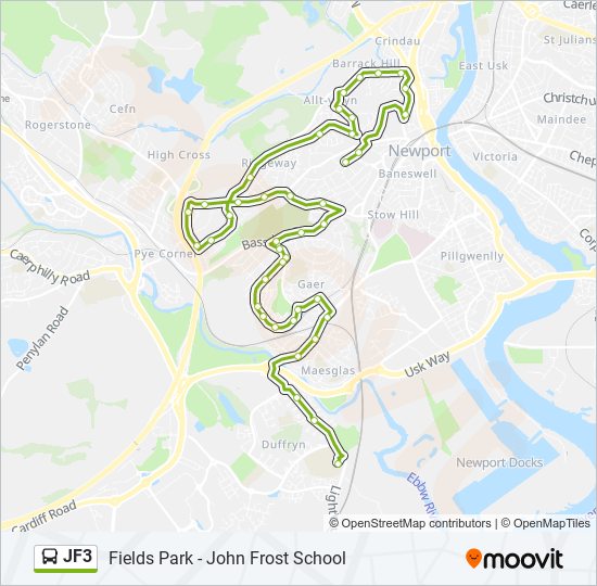 JF3 bus Line Map