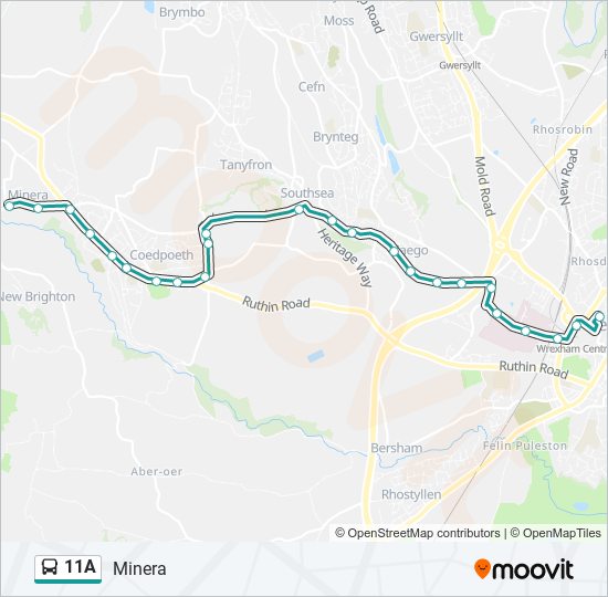 11A bus Line Map