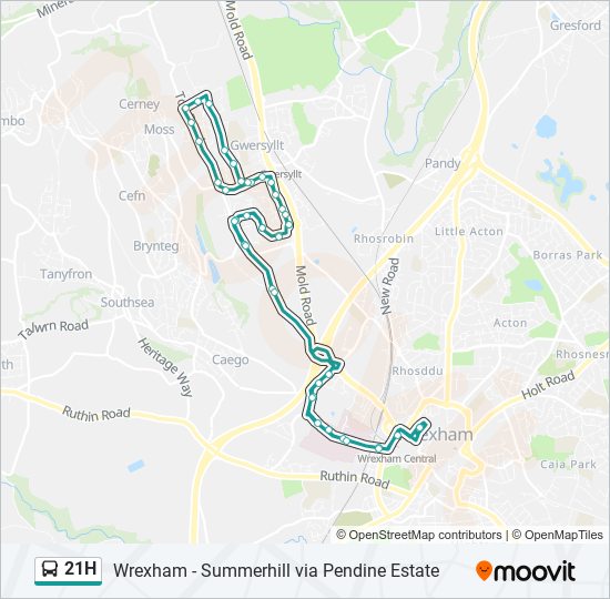 21H bus Line Map