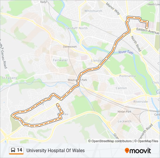 14 bus Line Map