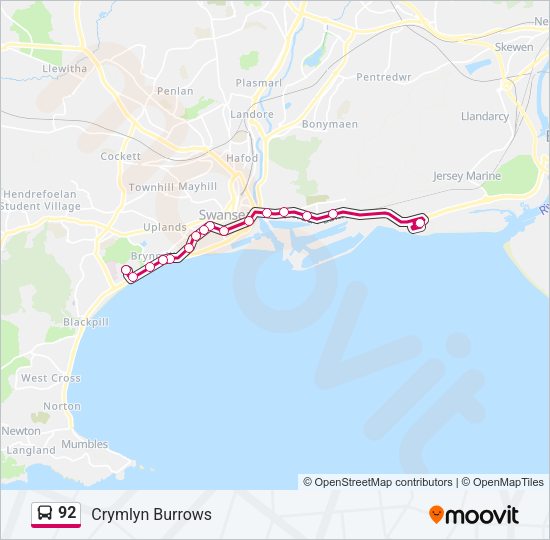 92 Bus Line Map