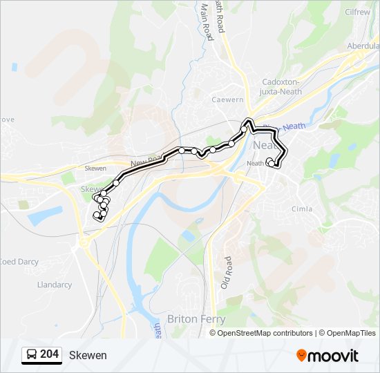 204 bus Line Map