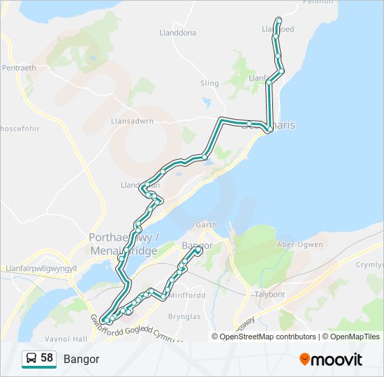 58 bus Line Map