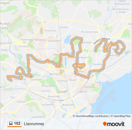 102 bus Line Map