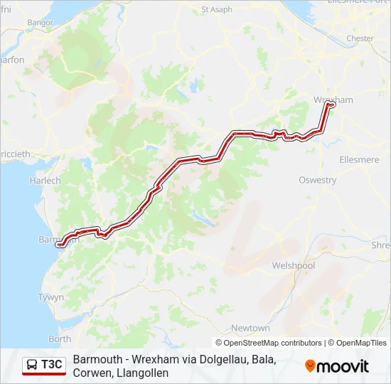 T3C Bus Line Map