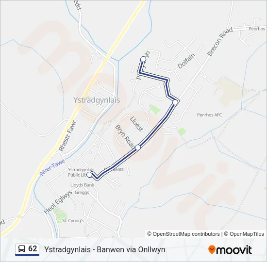 62 Bus Line Map