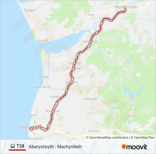 T28 Bus Line Map