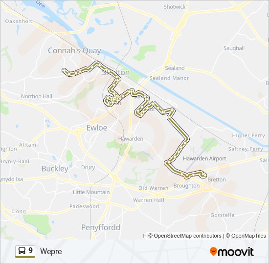 9 bus Line Map