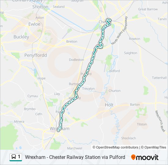 1 bus Line Map