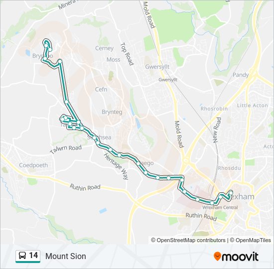 14 bus Line Map