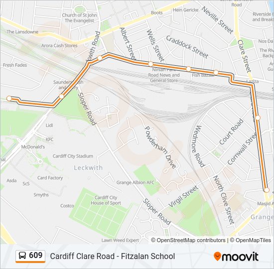 609 Bus Line Map