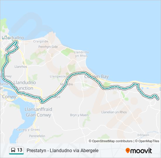 13 bus Line Map