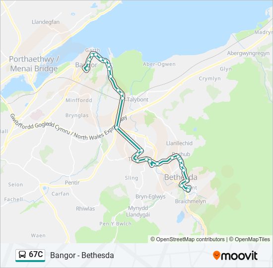 67C bus Line Map