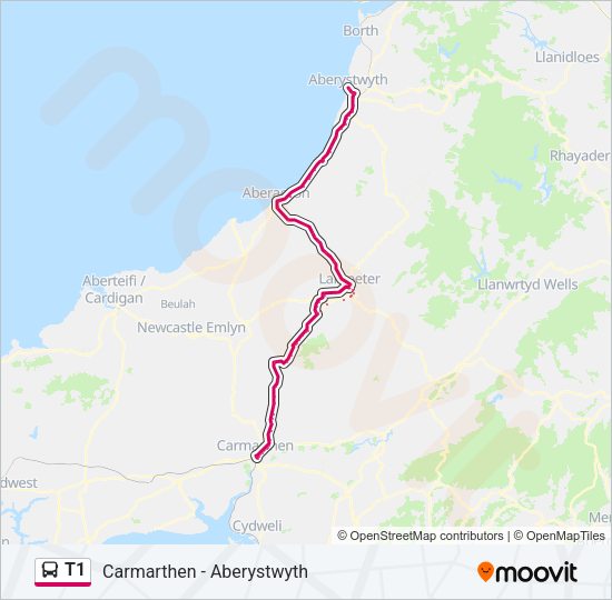 T1 Bus Line Map