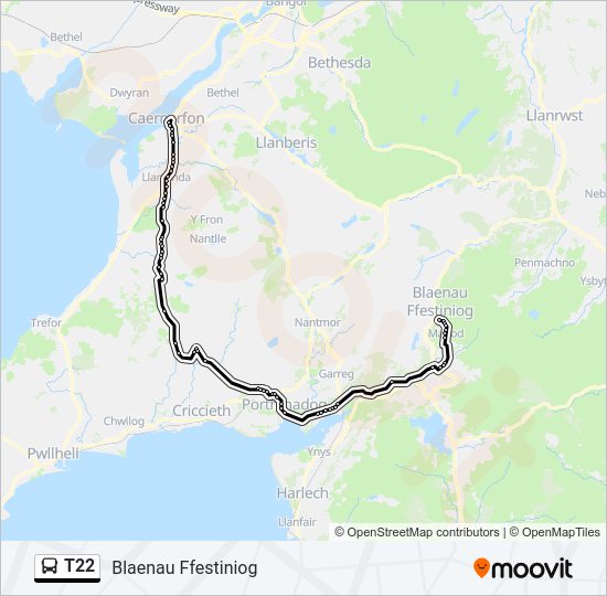 T22 Bus Line Map