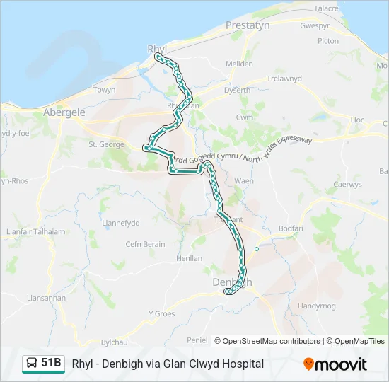 51B Bus Line Map