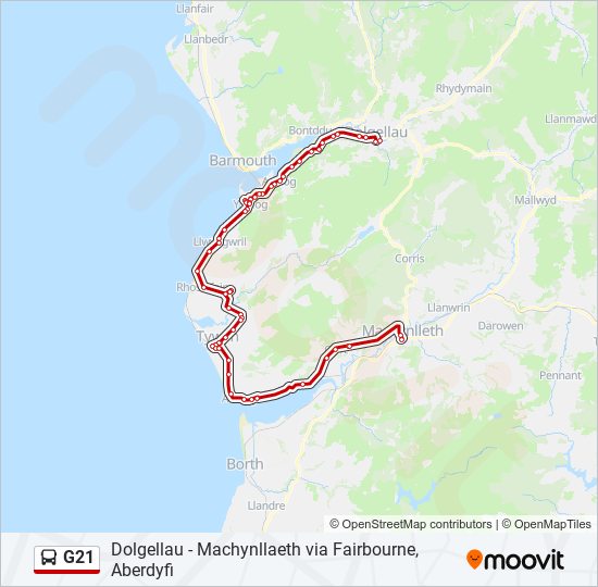 G21 bus Line Map