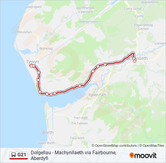 G21 bus Line Map