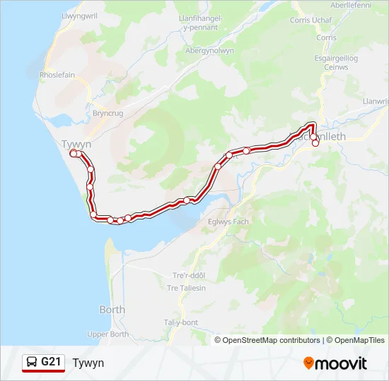 G21 Bus Line Map