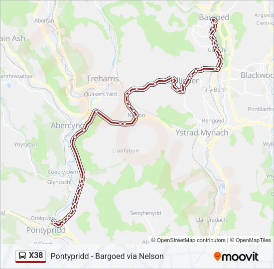 X38 Bus Line Map