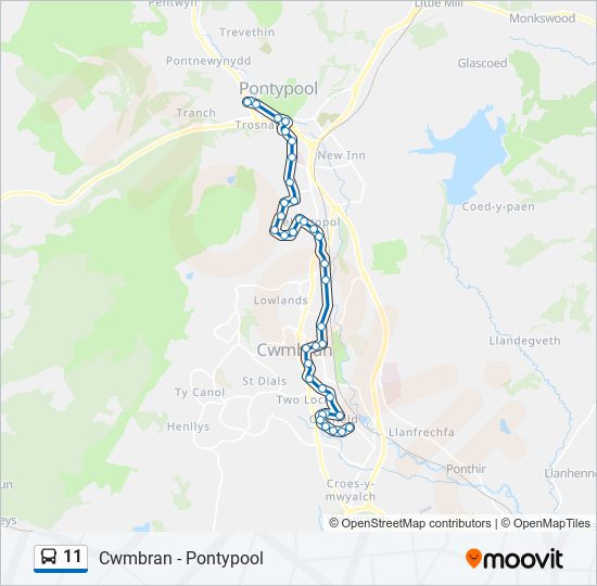 11 bus Line Map