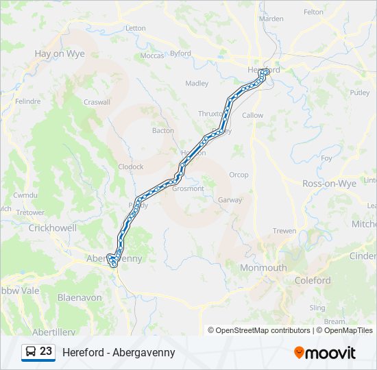 23 bus Line Map