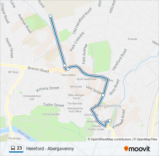 23 bus Line Map