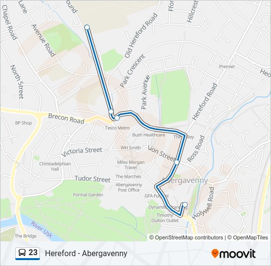 23 bus Line Map