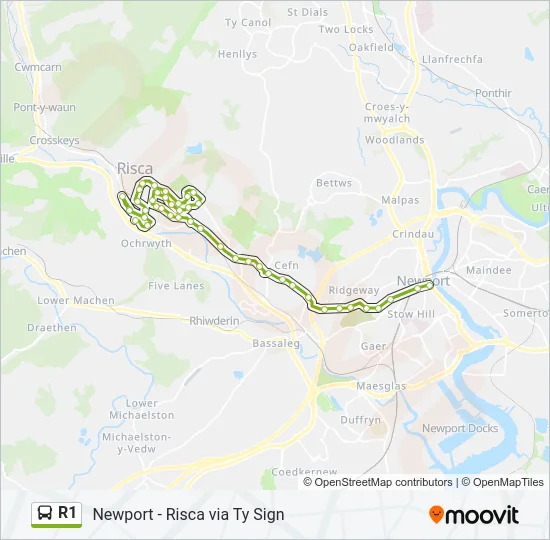 R1 Bus Line Map