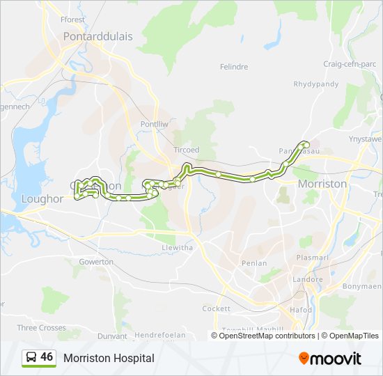 46 bus Line Map