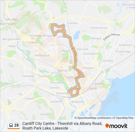 28 bus Line Map