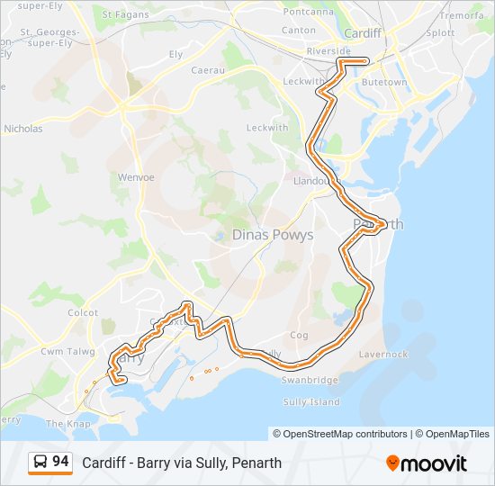 94 bus Line Map