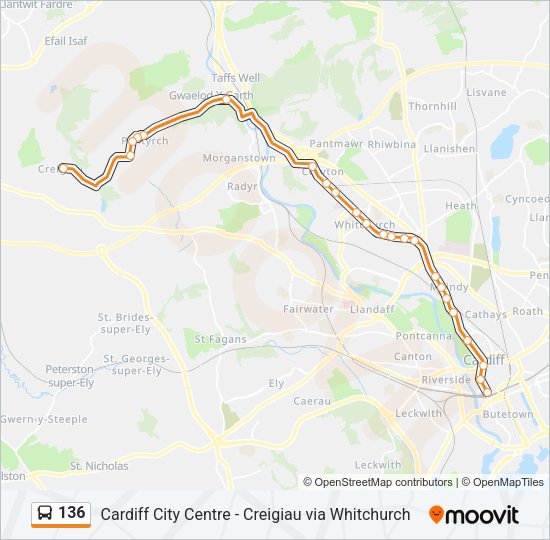 136 Bus Line Map