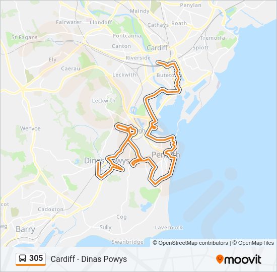305 Bus Line Map