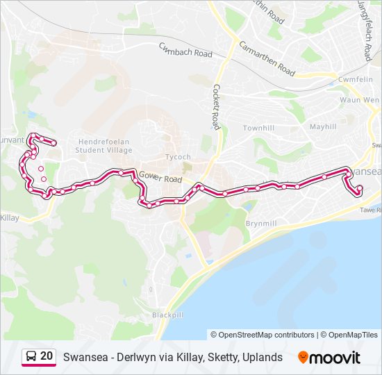 20 bus Line Map