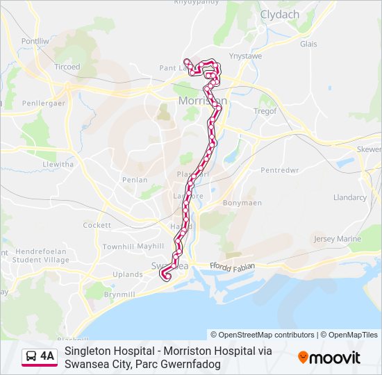 4A bus Line Map