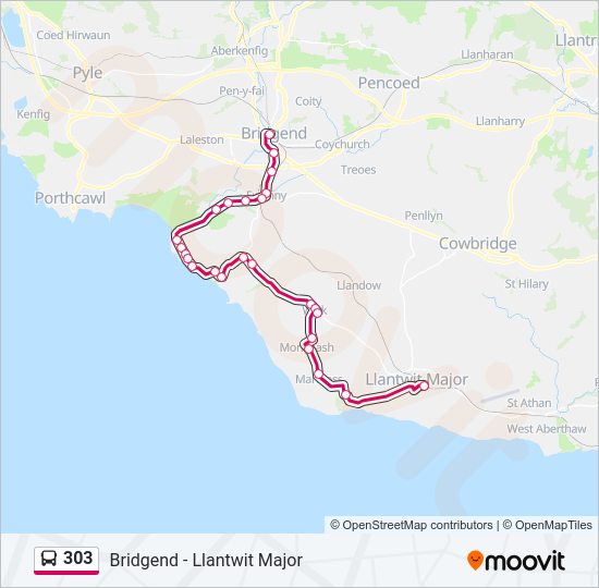 303 Bus Line Map