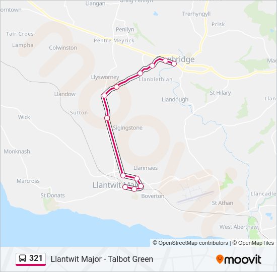 321 bus Line Map