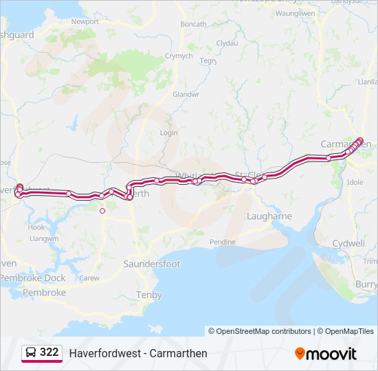 322 bus Line Map