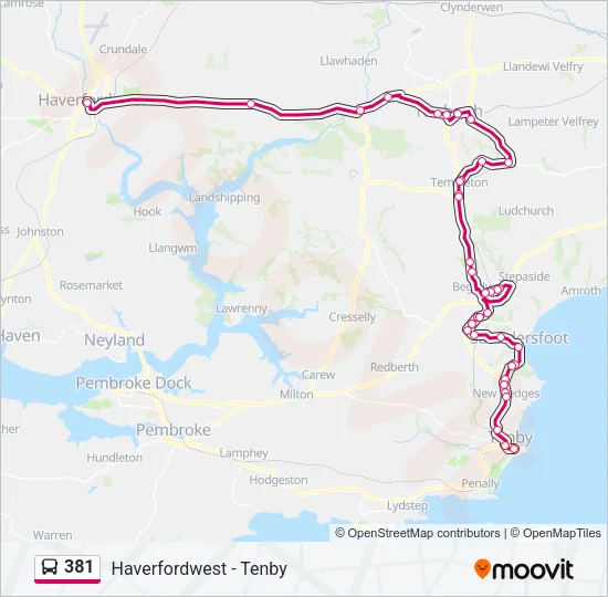 381 Bus Line Map