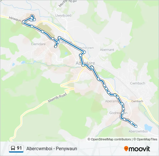 91 Bus Line Map