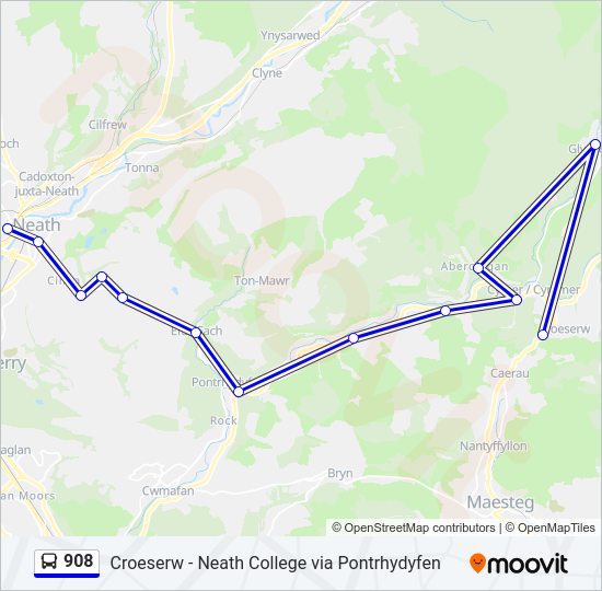 908 Bus Line Map