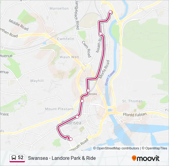 52 Bus Line Map