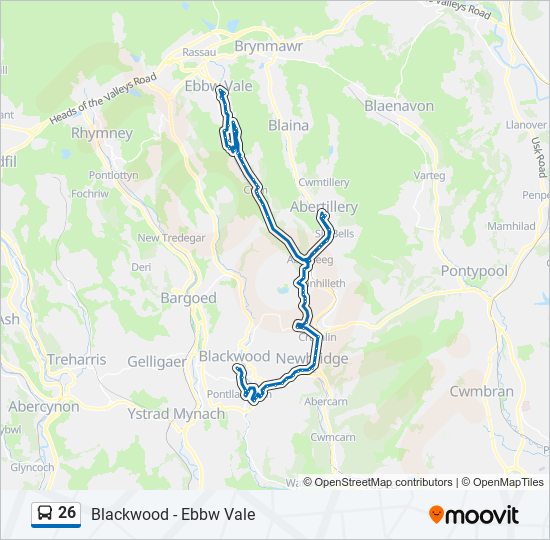 26 bus Line Map