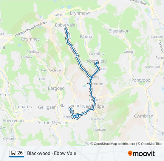 26 bus Line Map