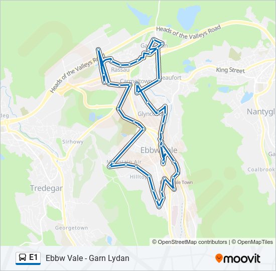 E1 bus Line Map